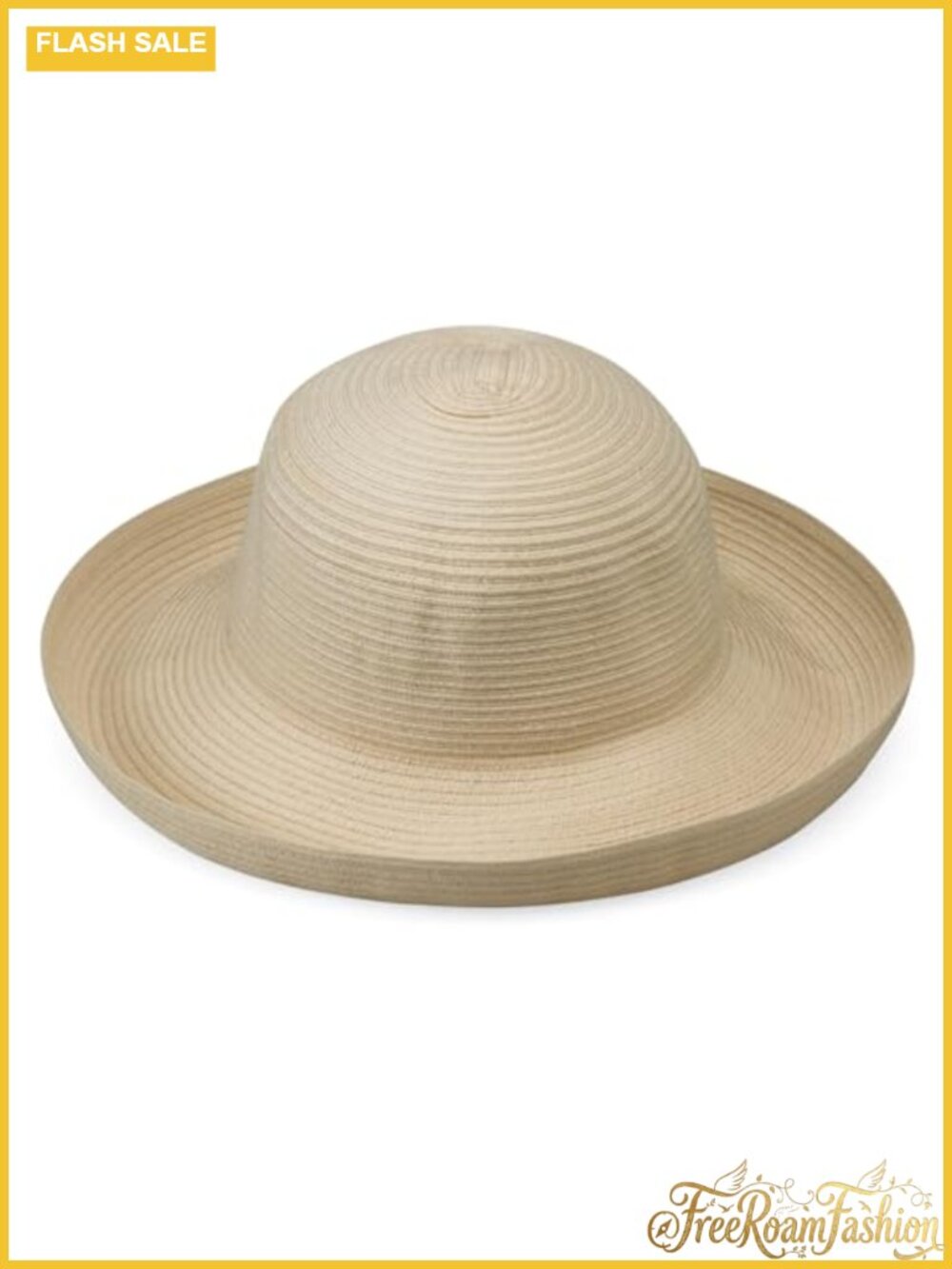 Women's Packable Wide Brim Sun Hat UPF 30+ Poly Ribbon Adjustable Travel Beach